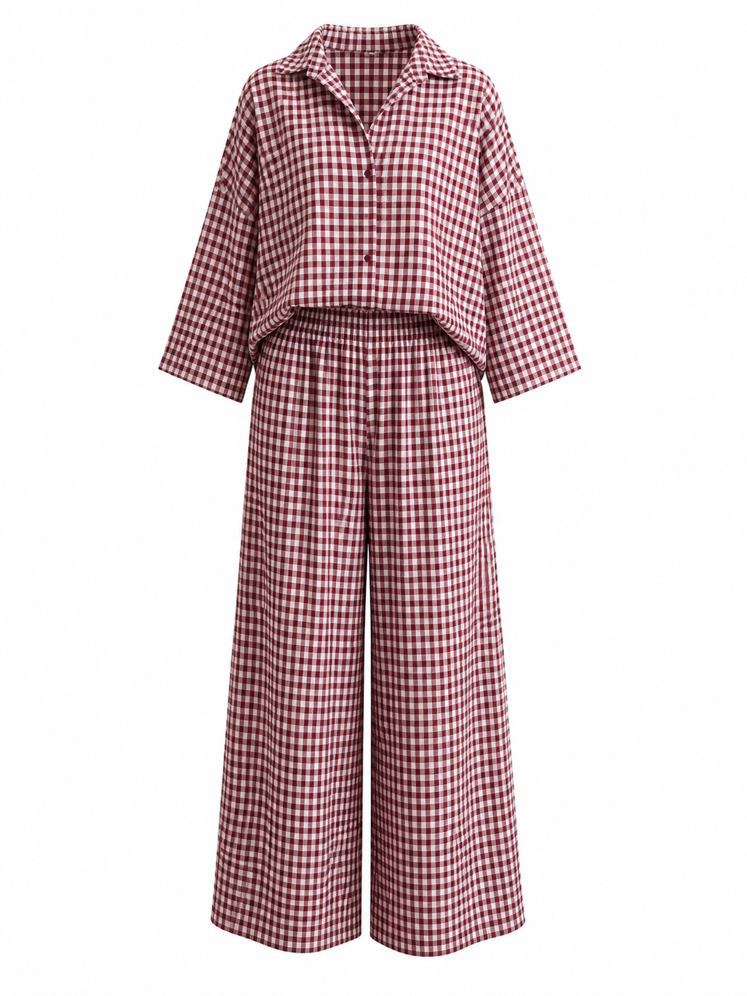 Ensemble Vichy bordeaux