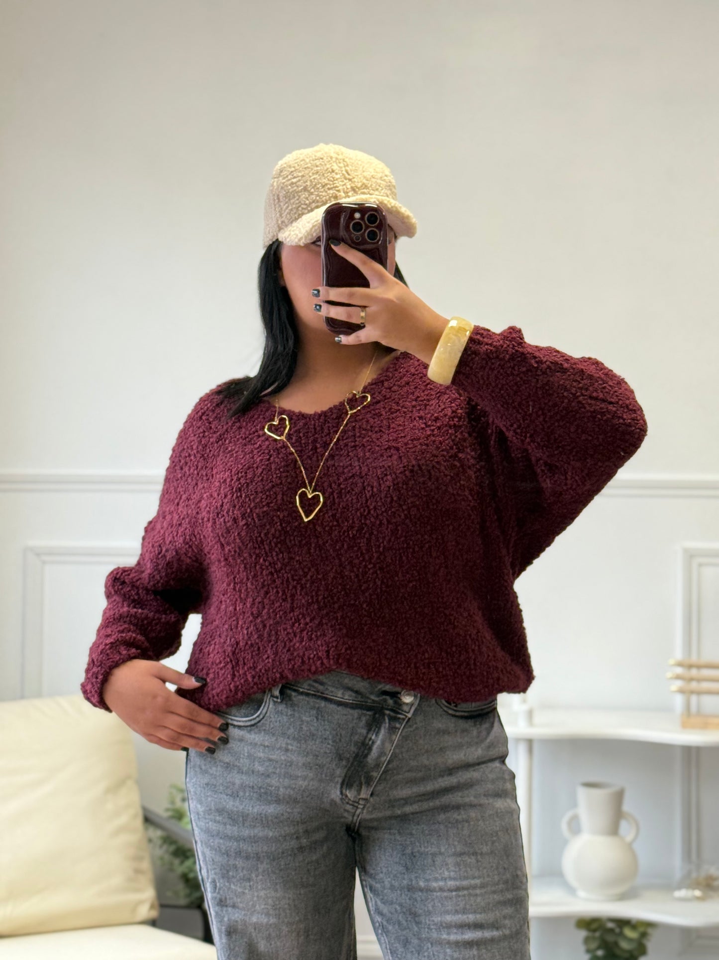 Pull douceur bordeaux