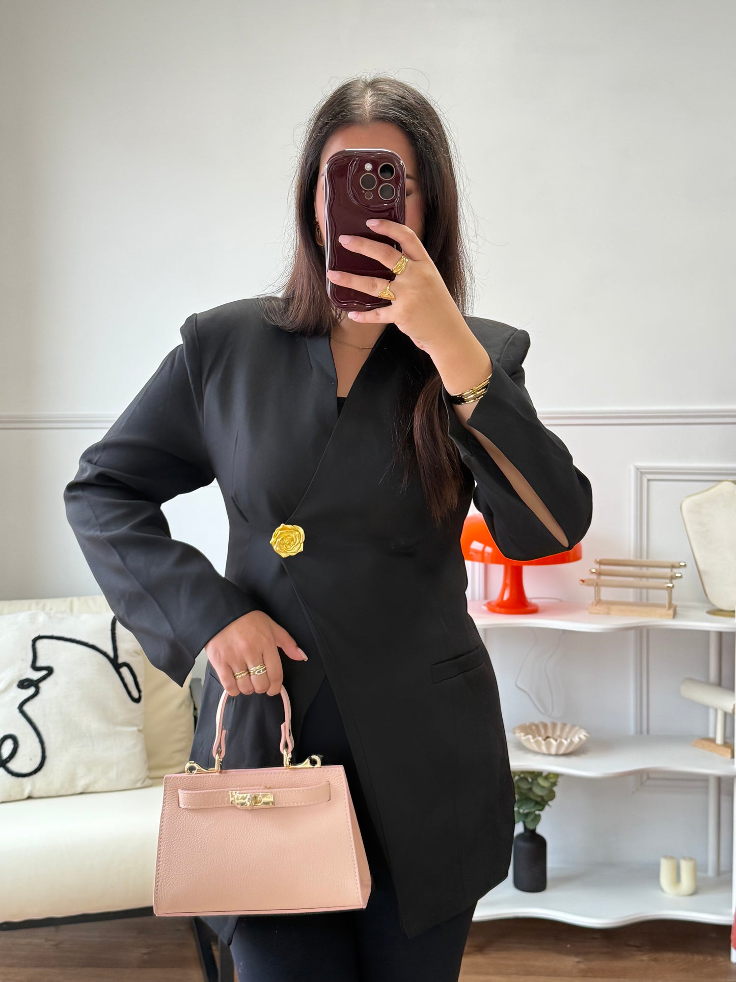 Blazer ceintré bijoux