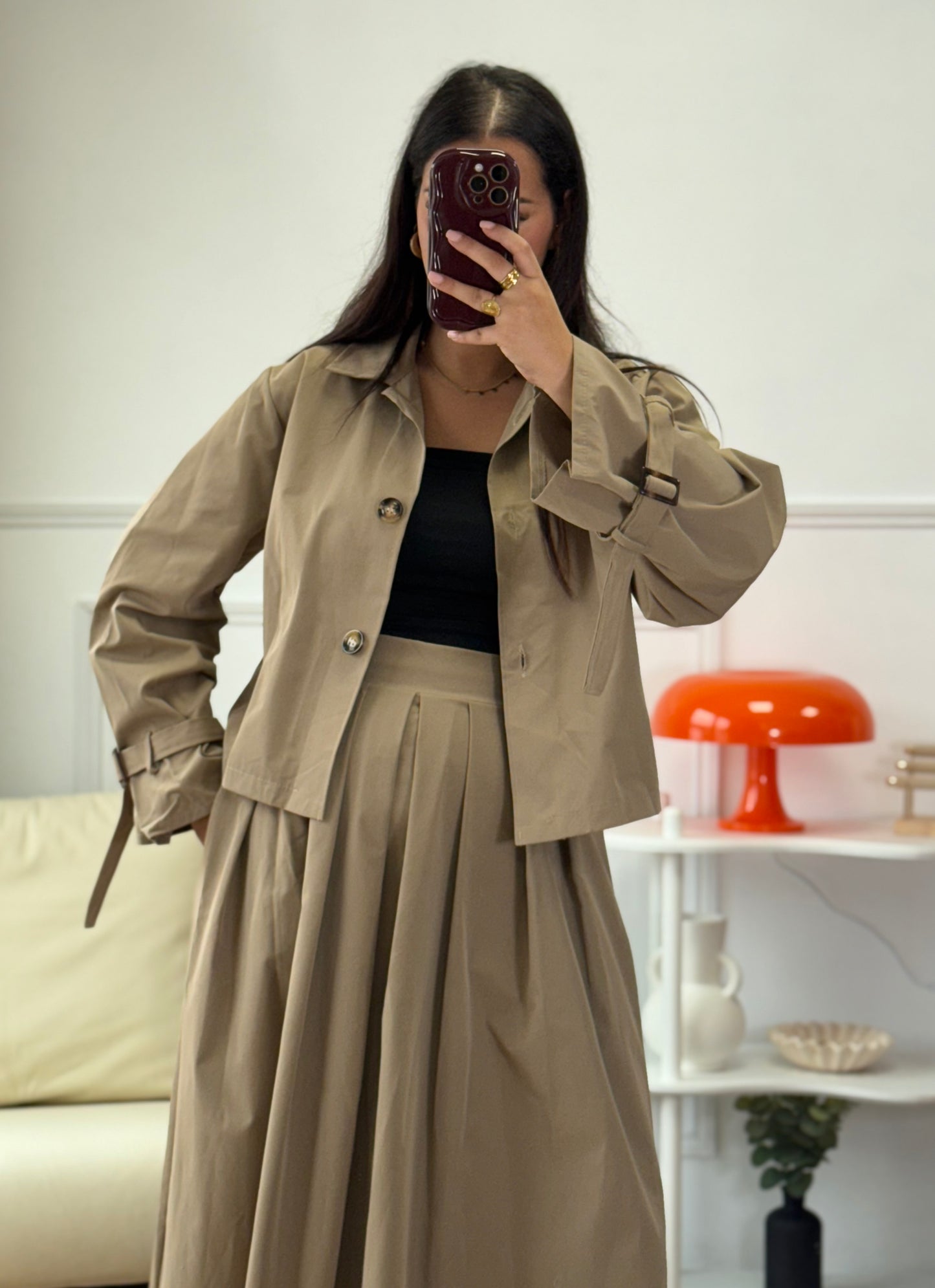 Ensemble Bianca camel
