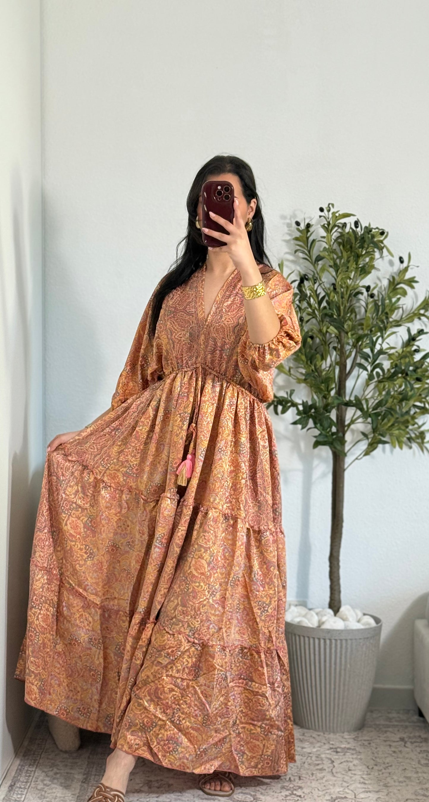 Robe bohème orange