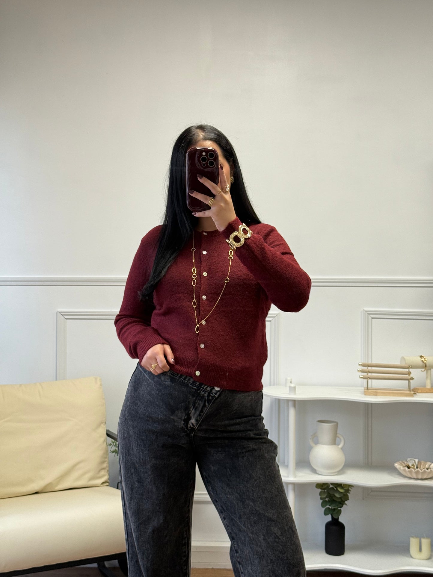 Gilet Kim bordeaux