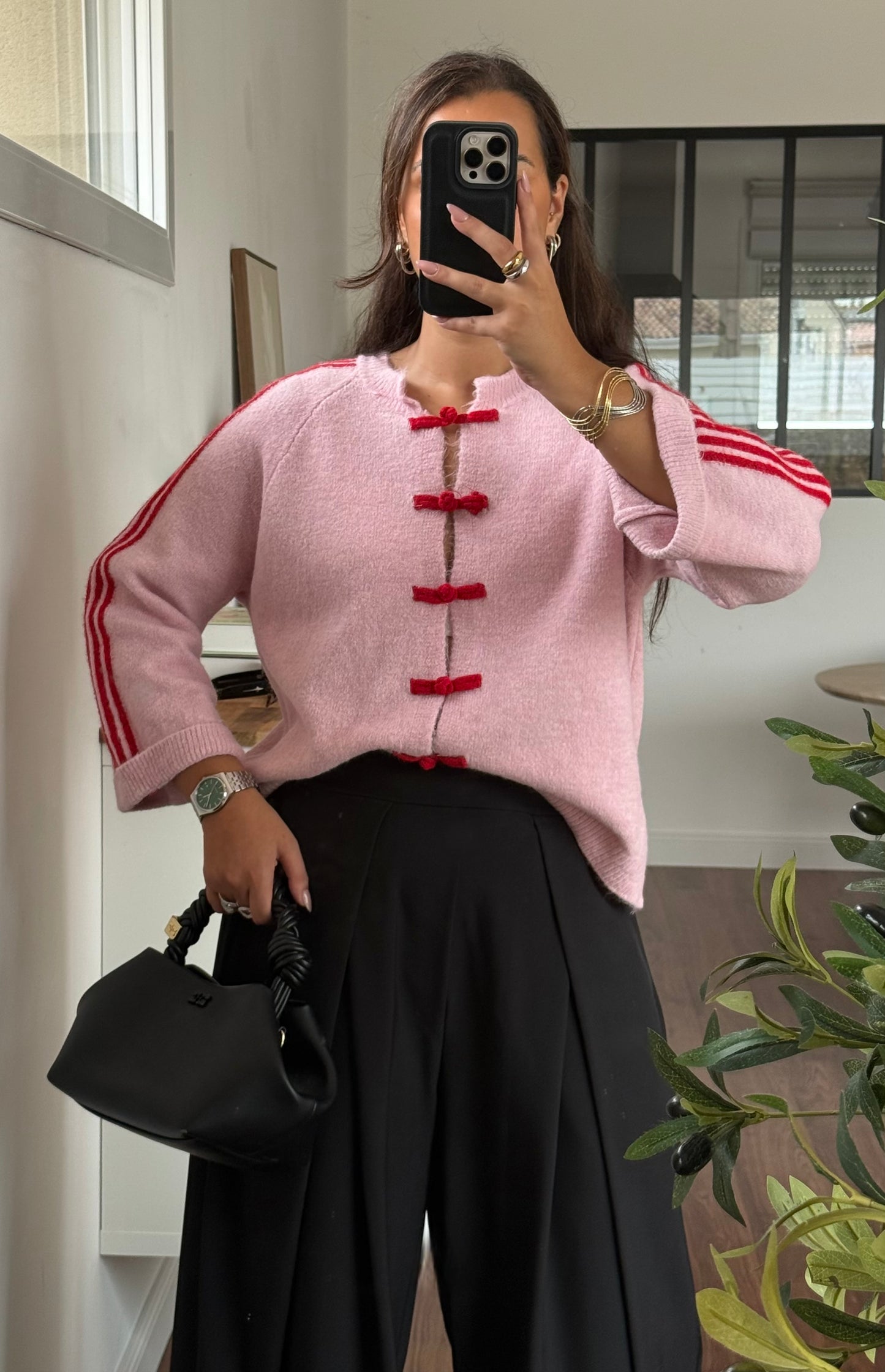 Gilet Éliane rose