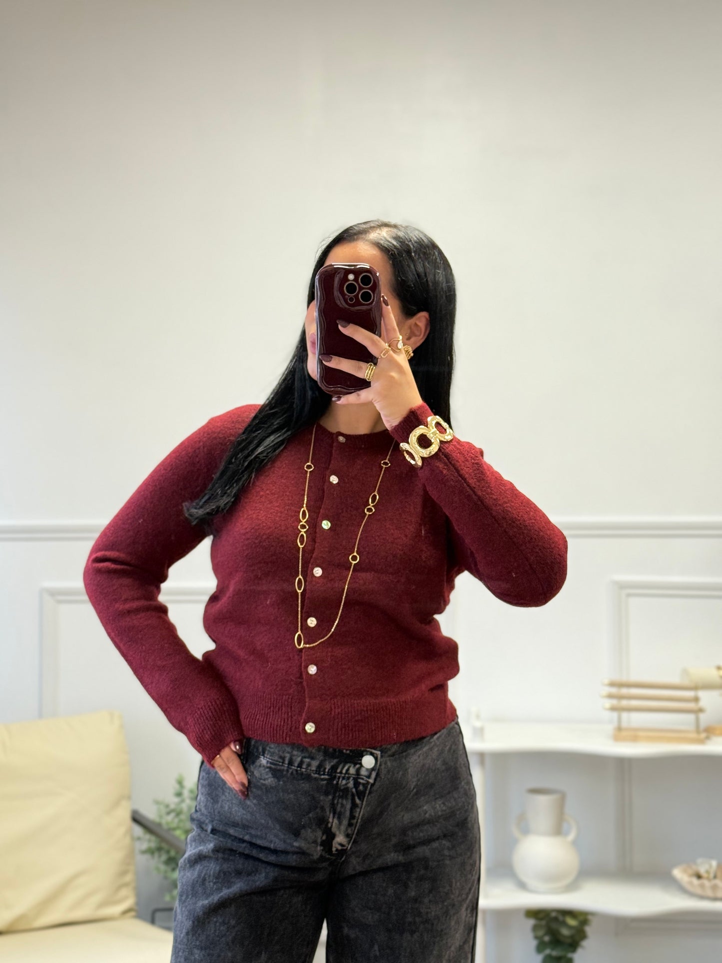 Gilet Kim bordeaux