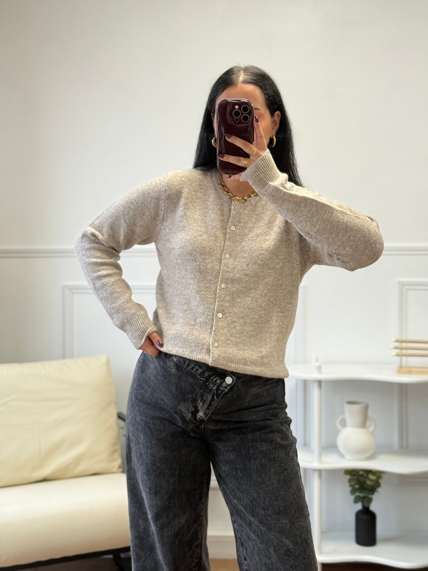 Gilet Kim taupe