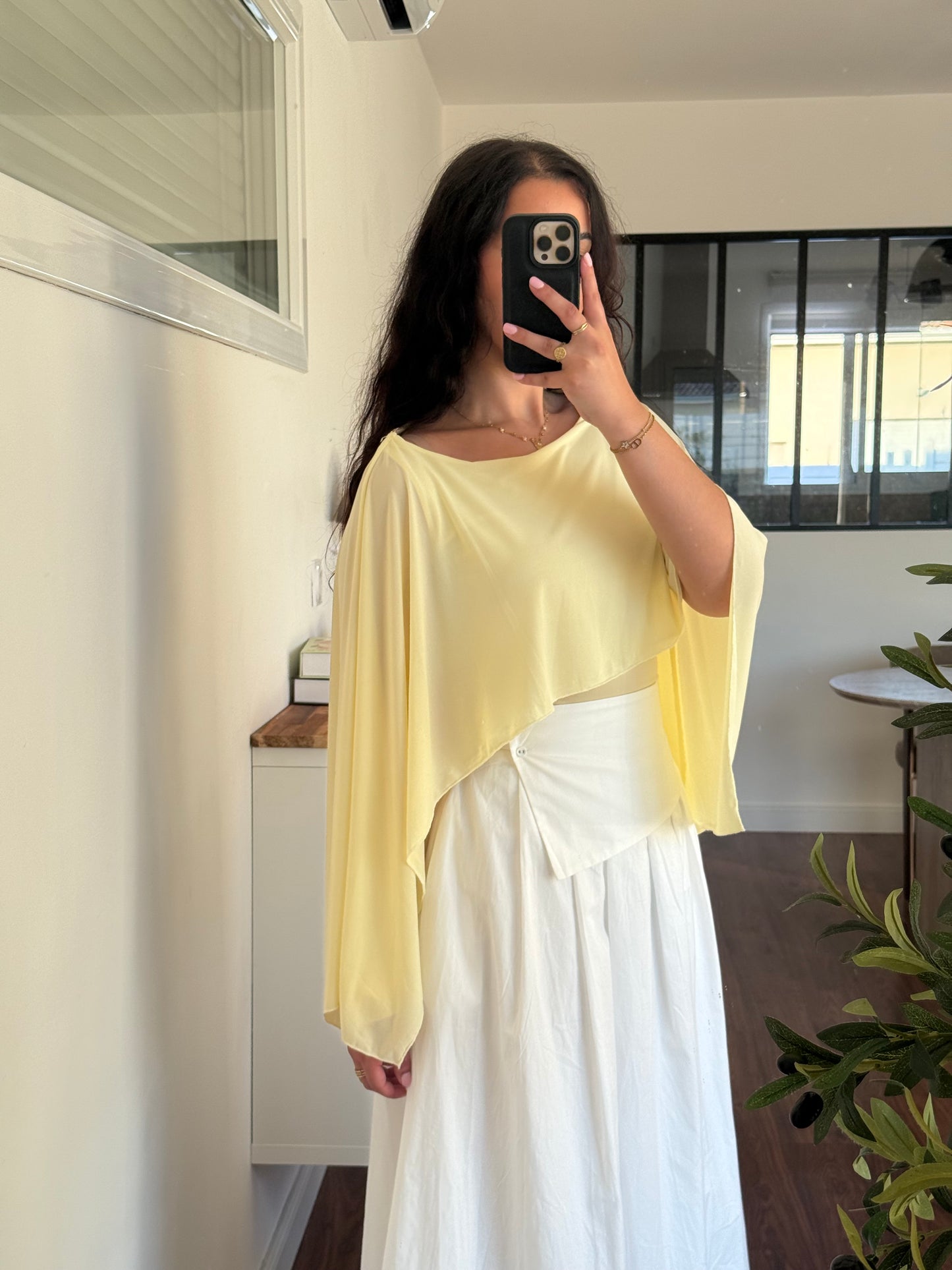 Top Voile jaune
