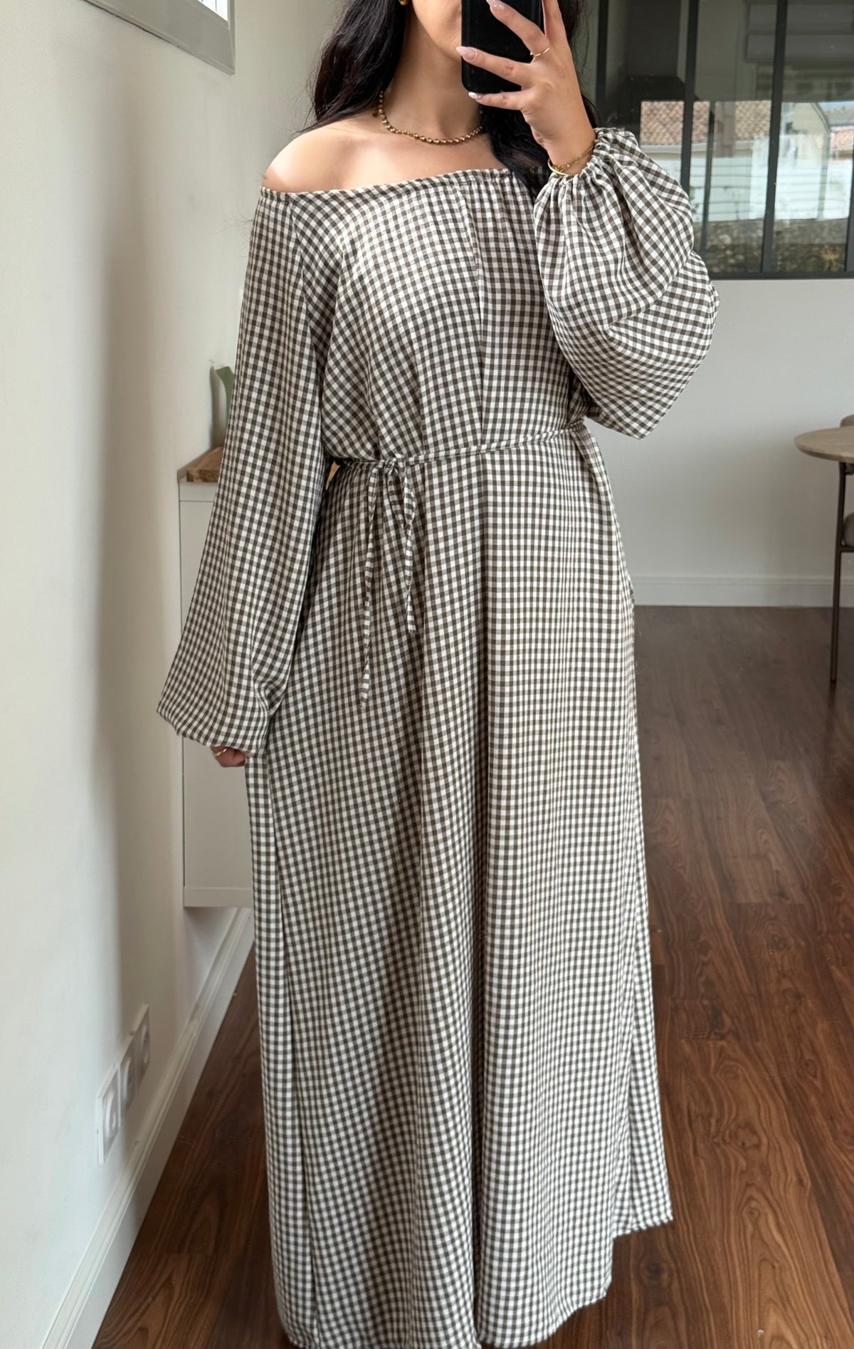 Robe Vichy marron