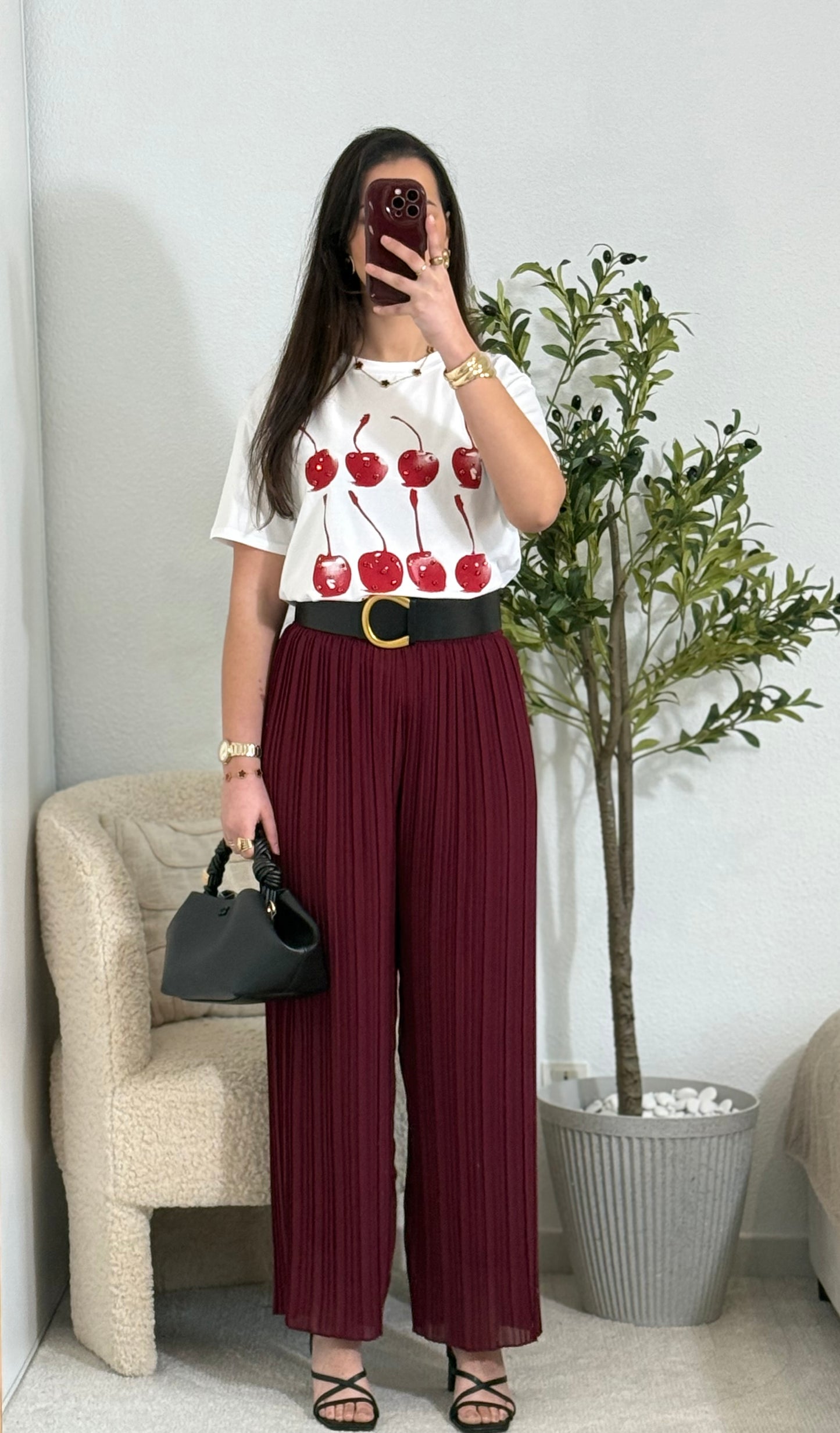 Pantalon Cam bordeaux