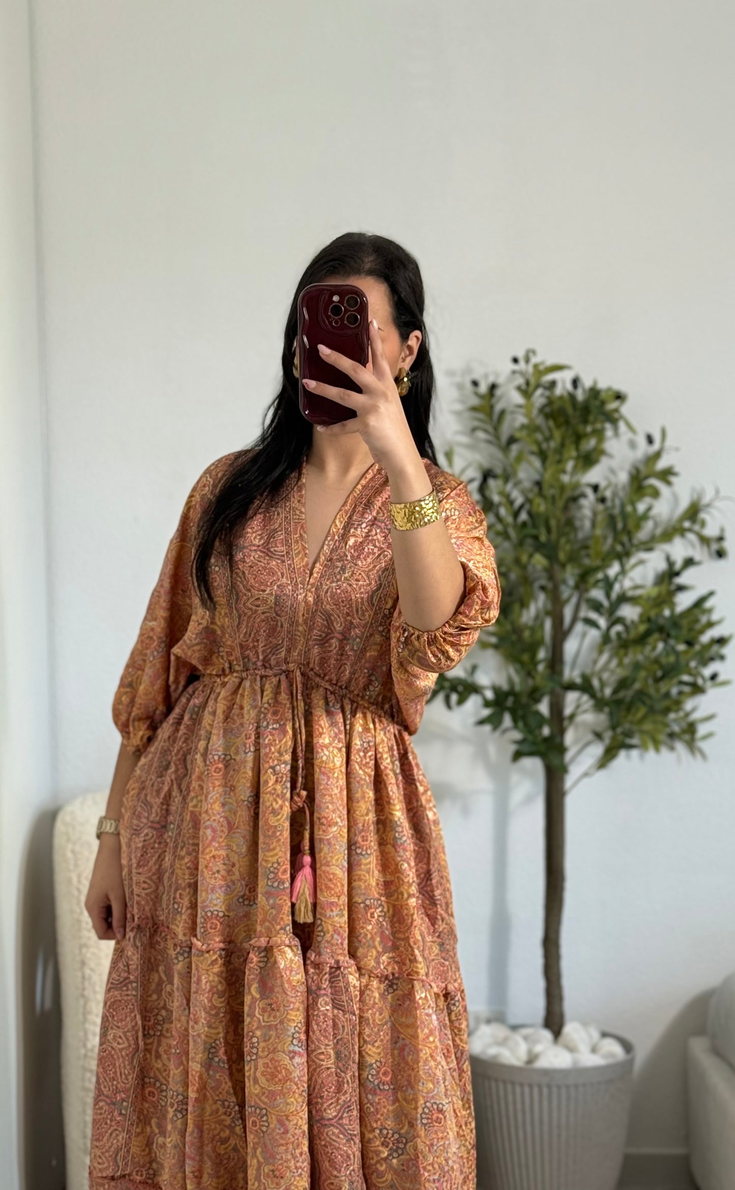 Robe bohème orange
