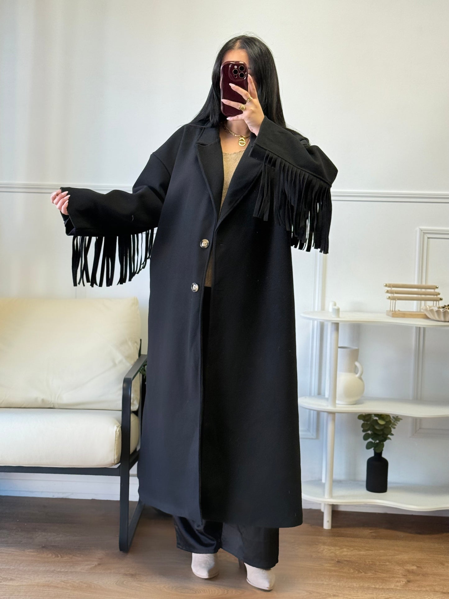 Manteau franges