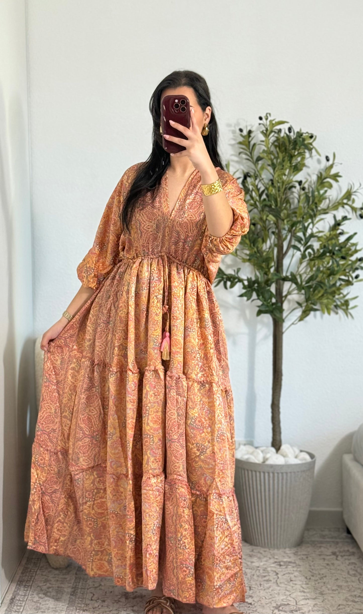 Robe bohème orange