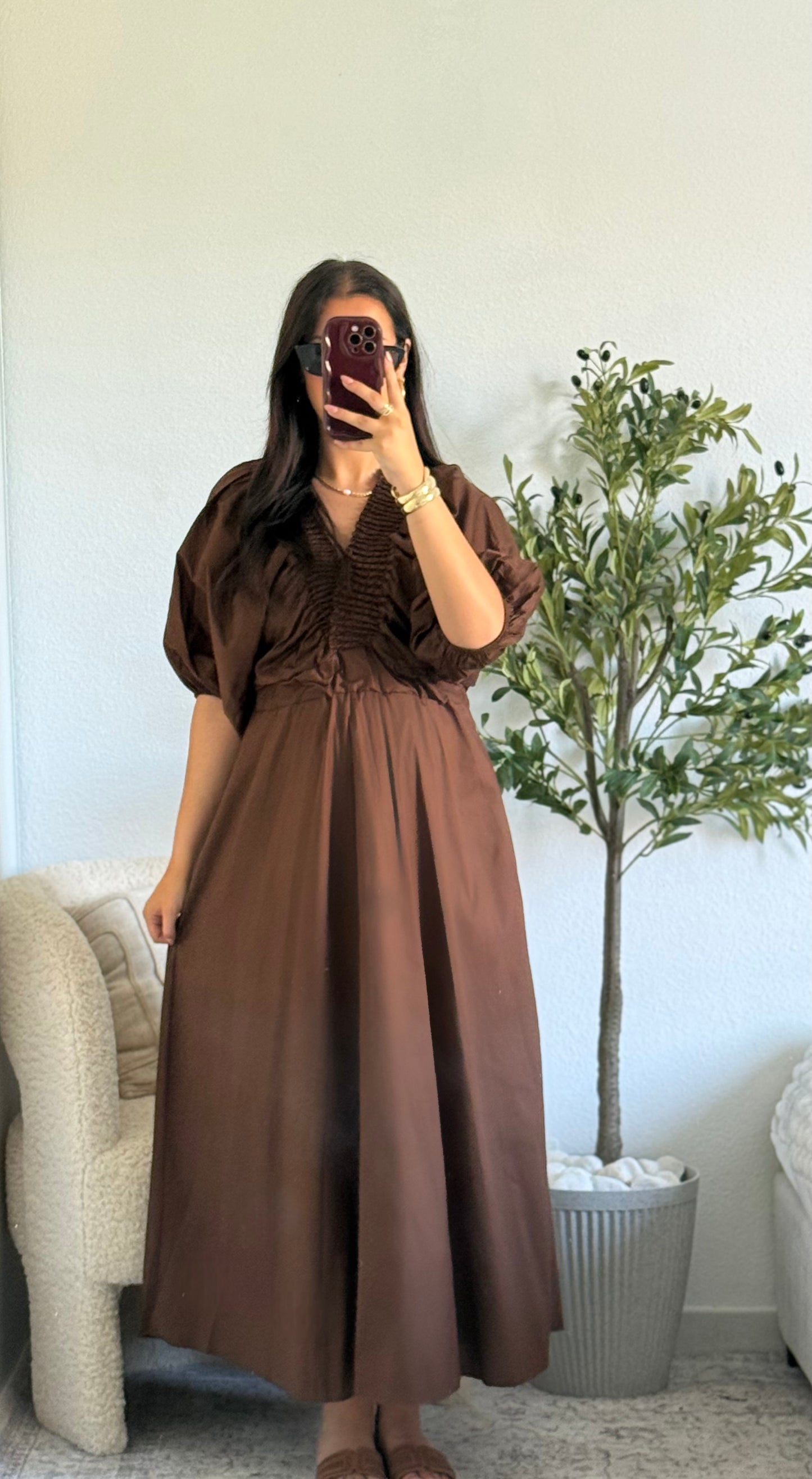 Robe Nina marron