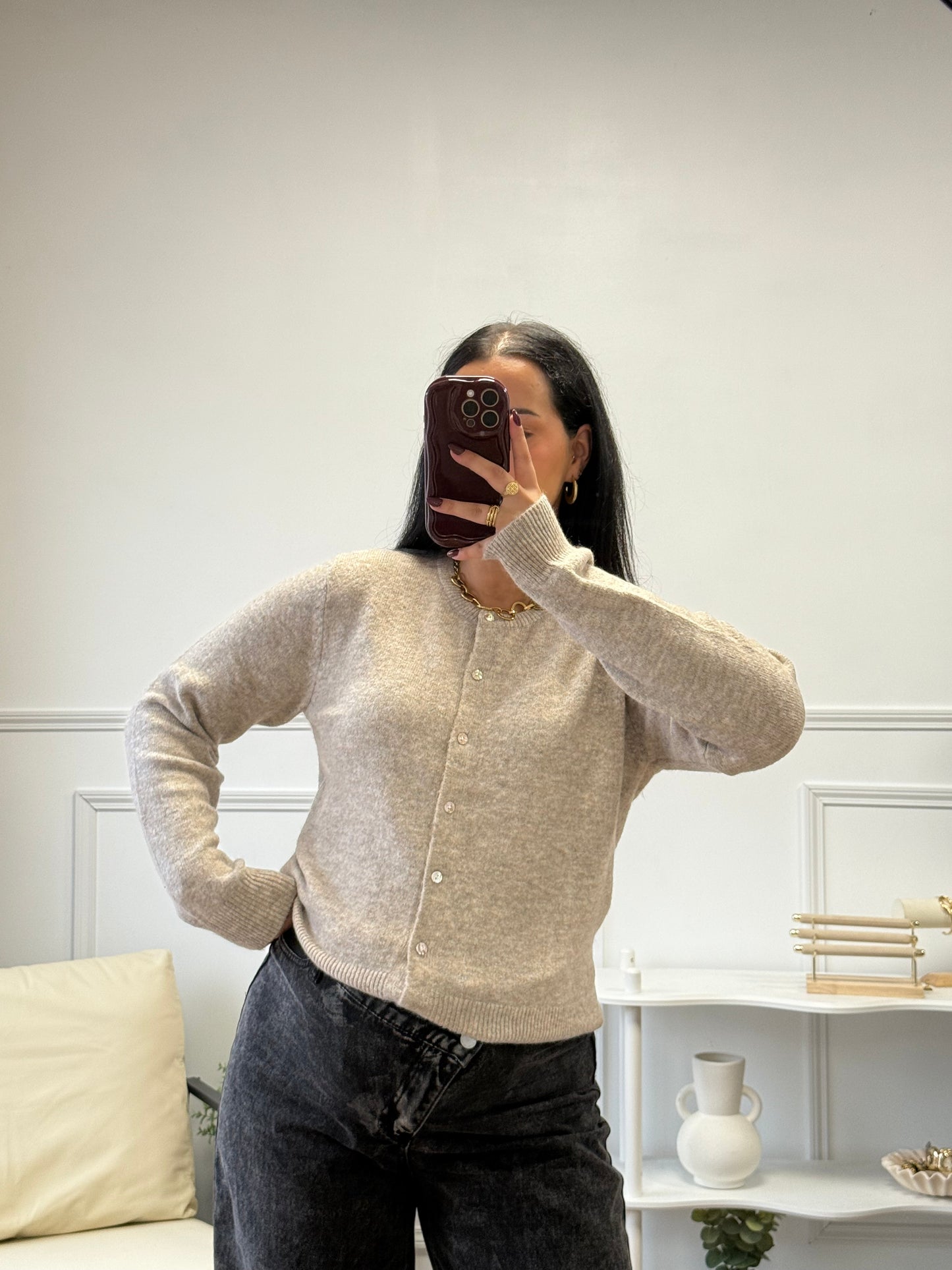 Gilet Kim taupe