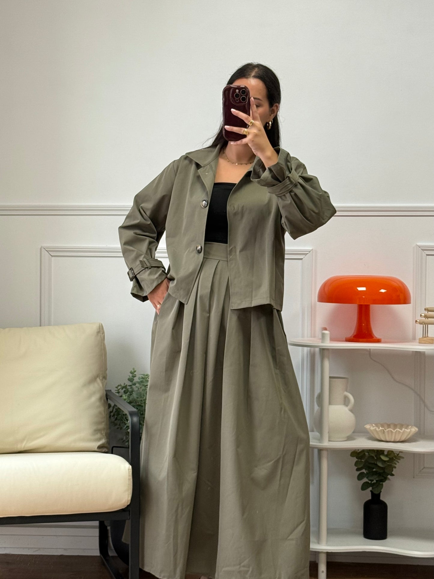 Ensemble Bianca kaki