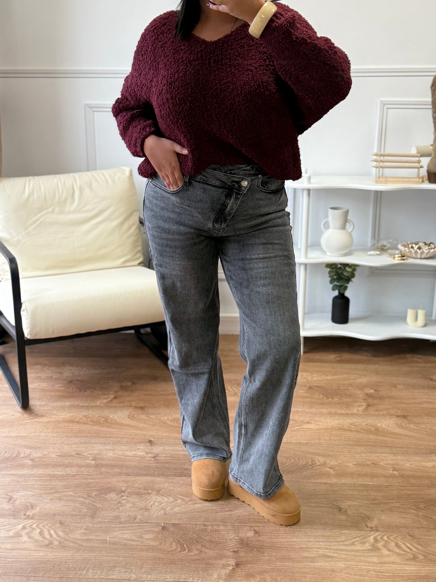 Jean croisé gris