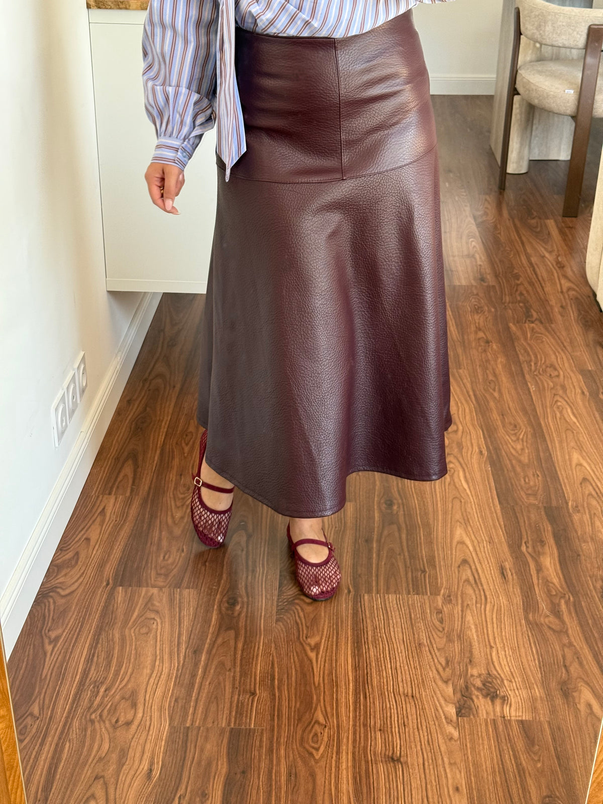 Jupe Similicuir bordeaux (précommande )