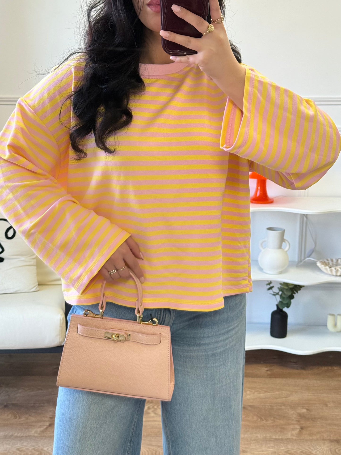 T-shirt rayé jaune
