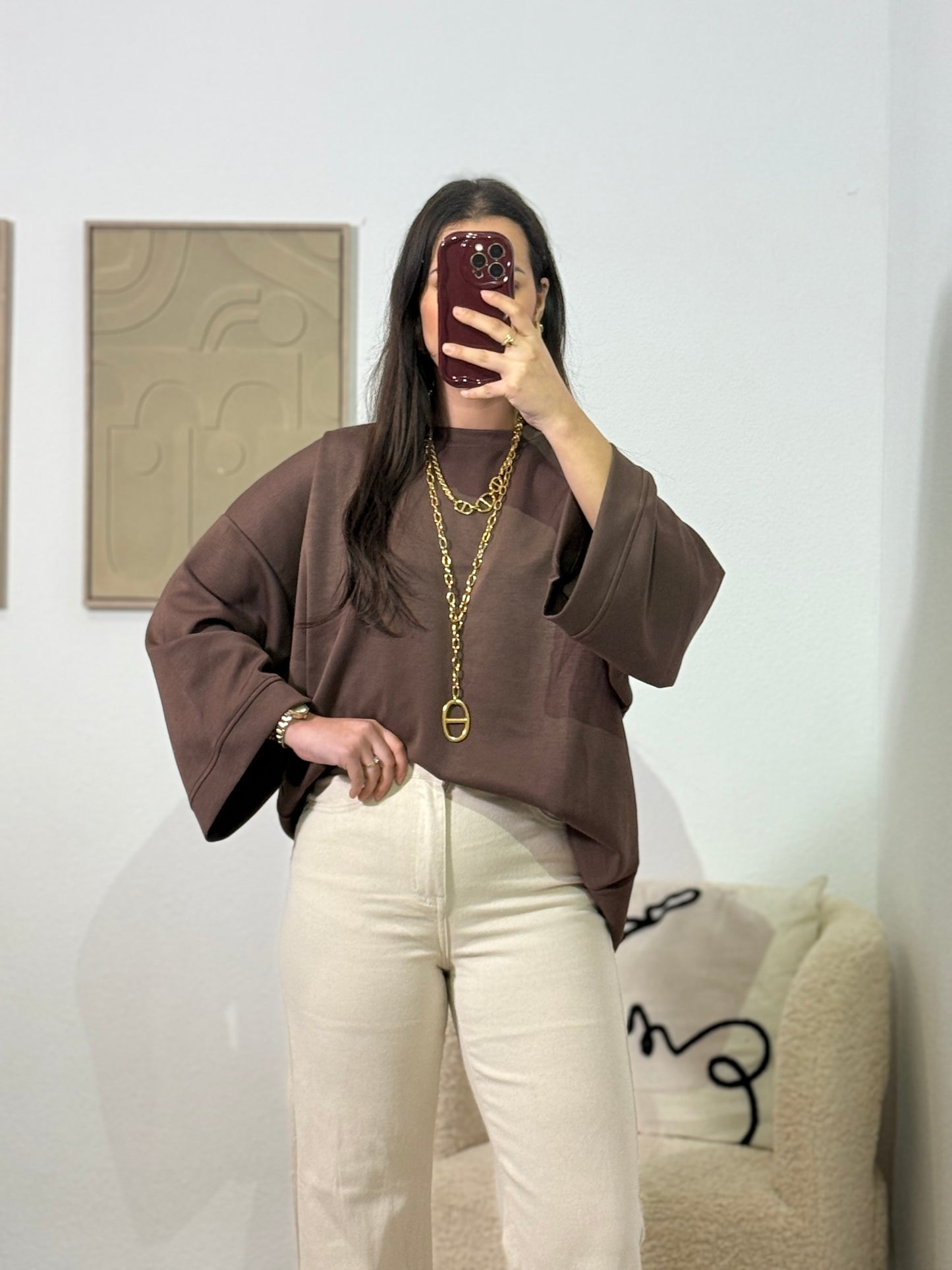 T-shirt Oversize marron