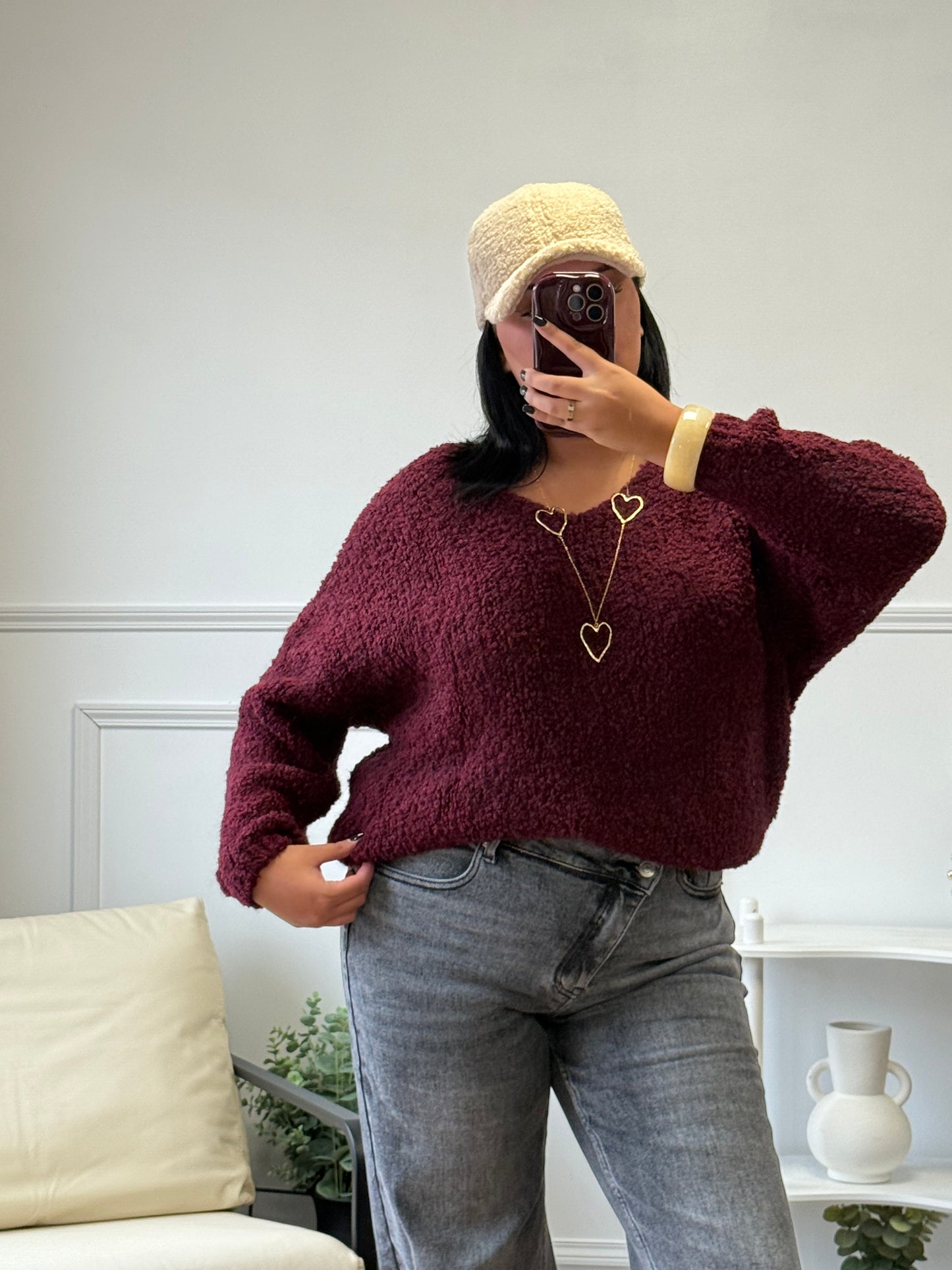 Pull douceur bordeaux