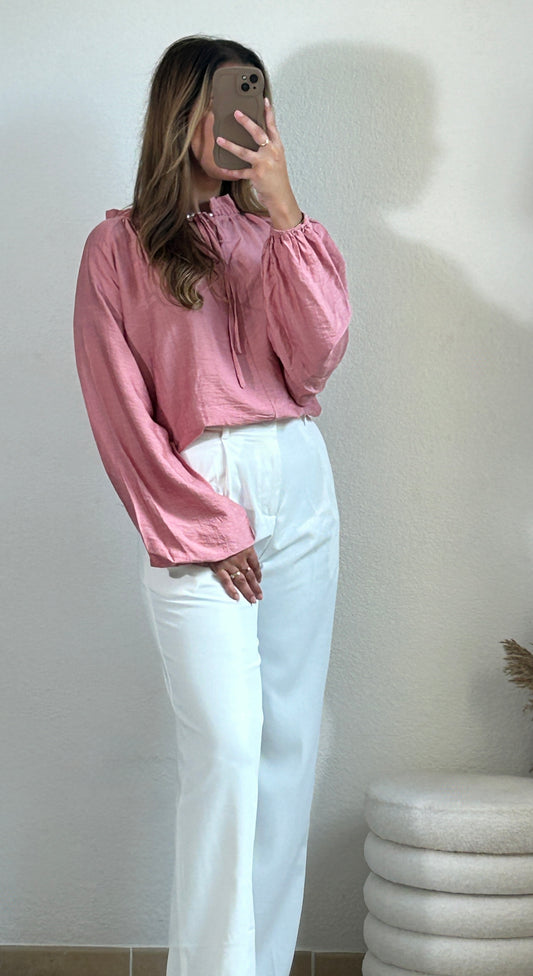 Pantalon tailleur blanc