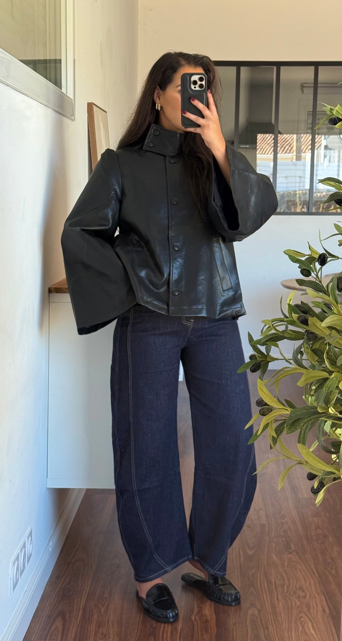 Veste similicuir cape