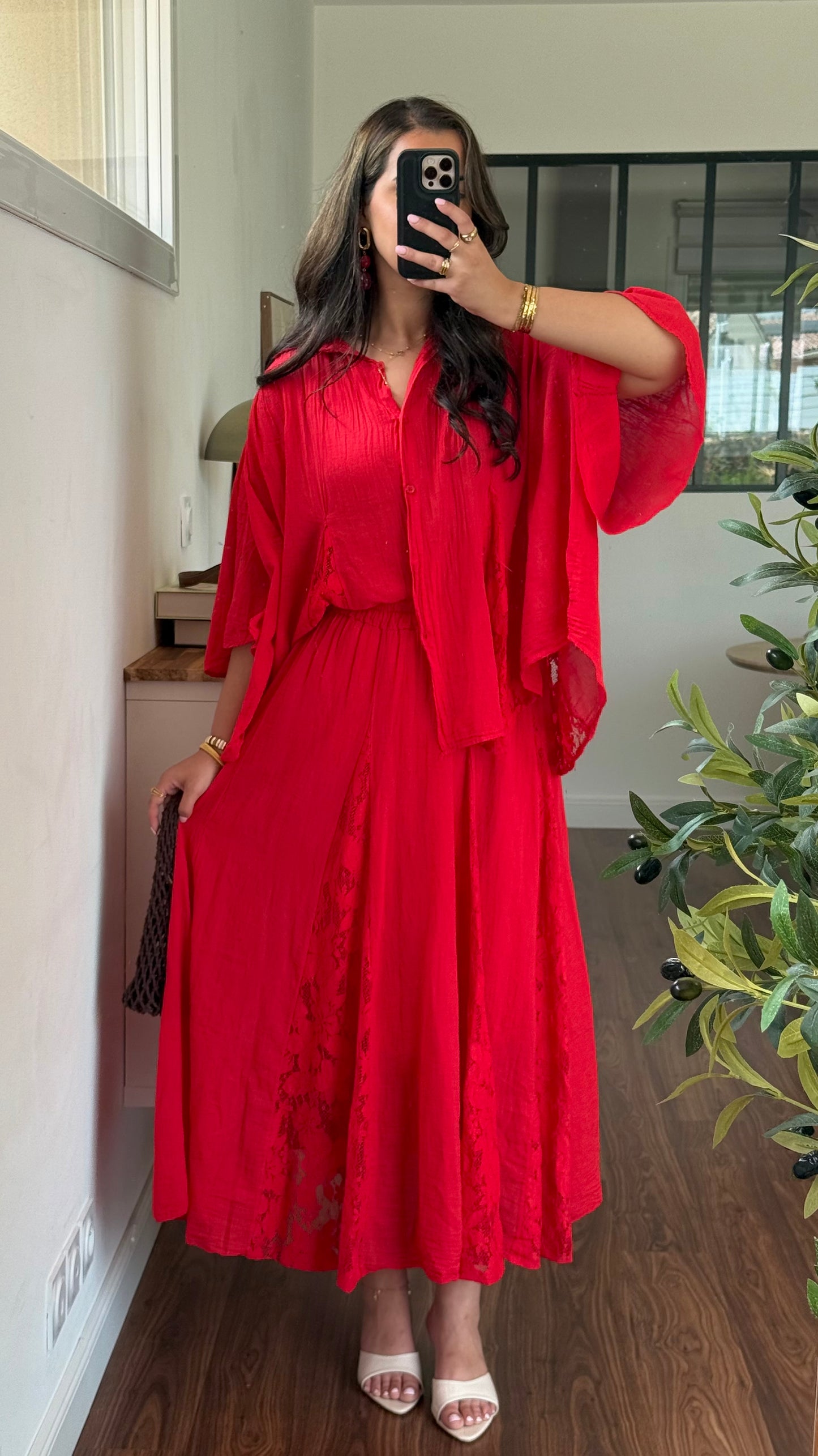 Ensemble dentelle rouge