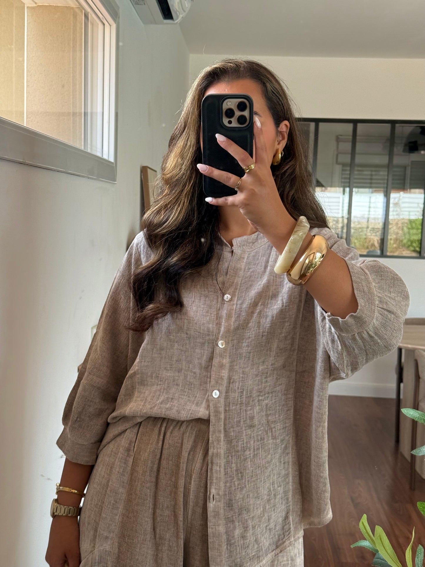 Blouse col Mao lin