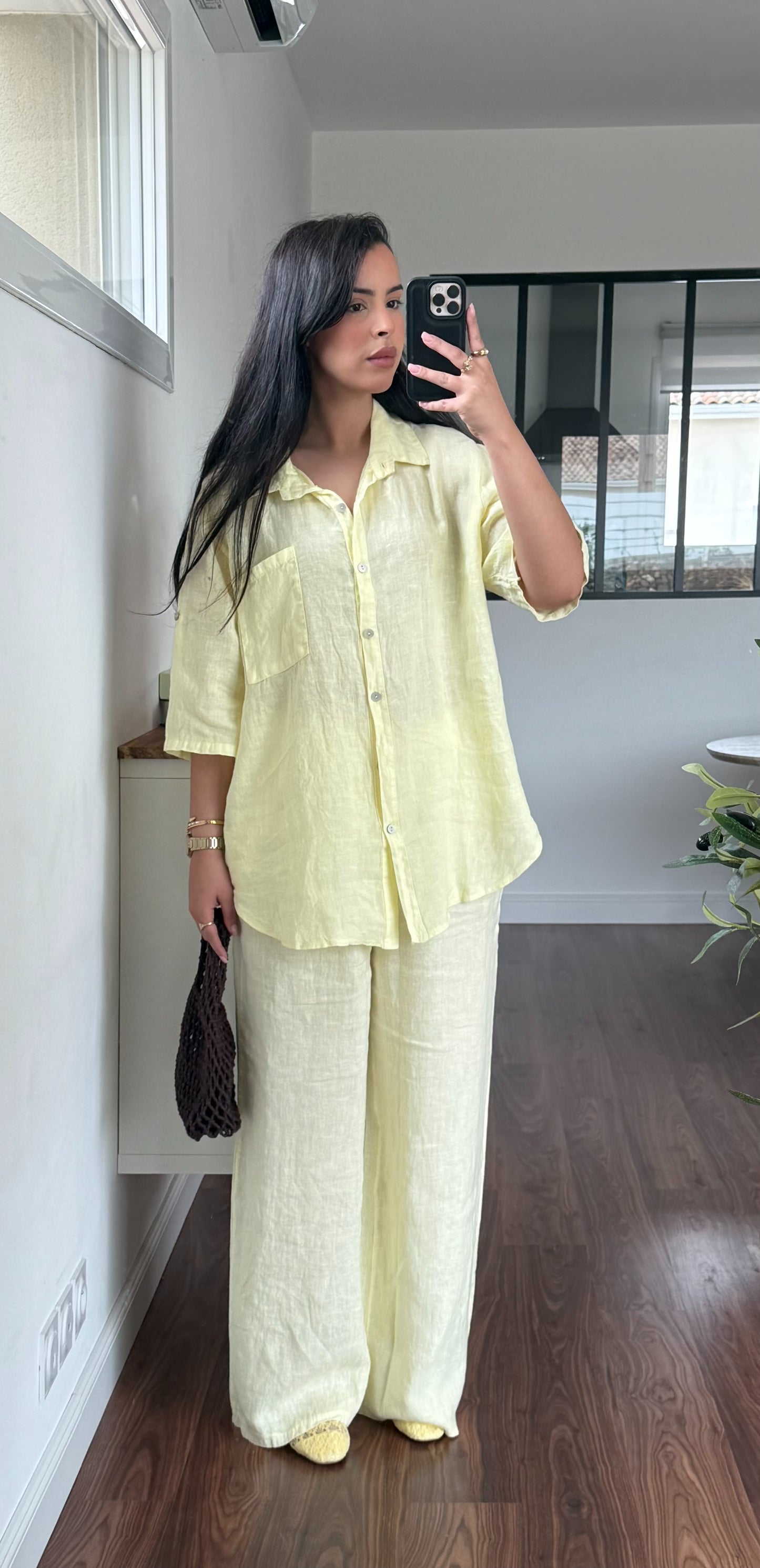 Ensemble Lin premium Jaune