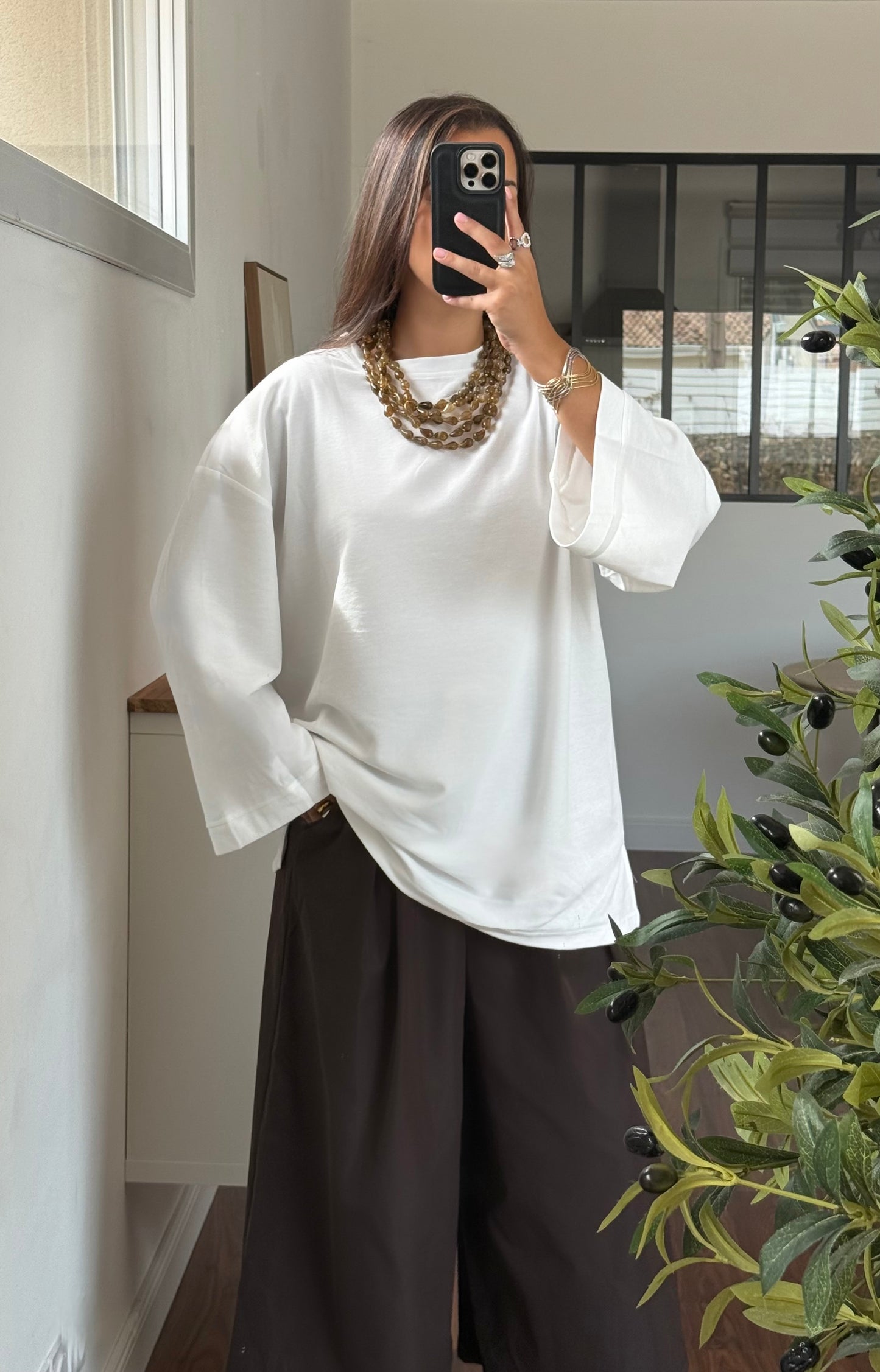 T-shirt manches longues blanc