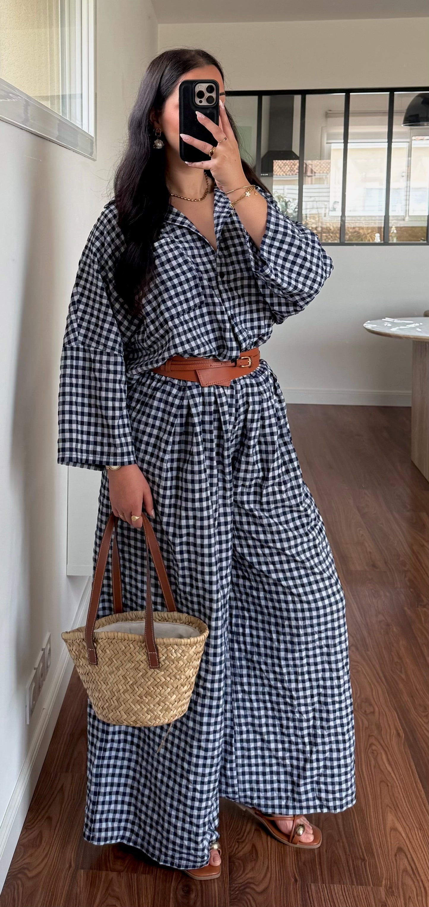 Ensemble Vichy bleu