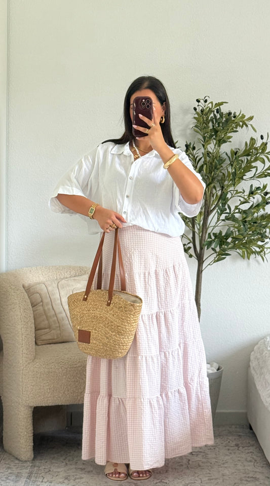 Jupe Vichy rose