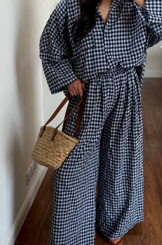 Ensemble Vichy bleu