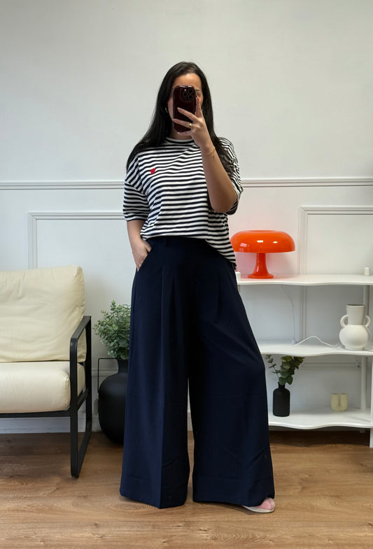 Pantalon palazzo bleu