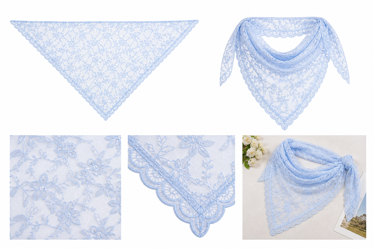 Foulard dentelle(plusieurs coloris )