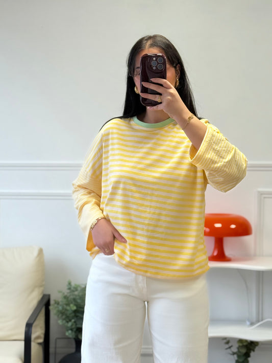 Top rayures jaune