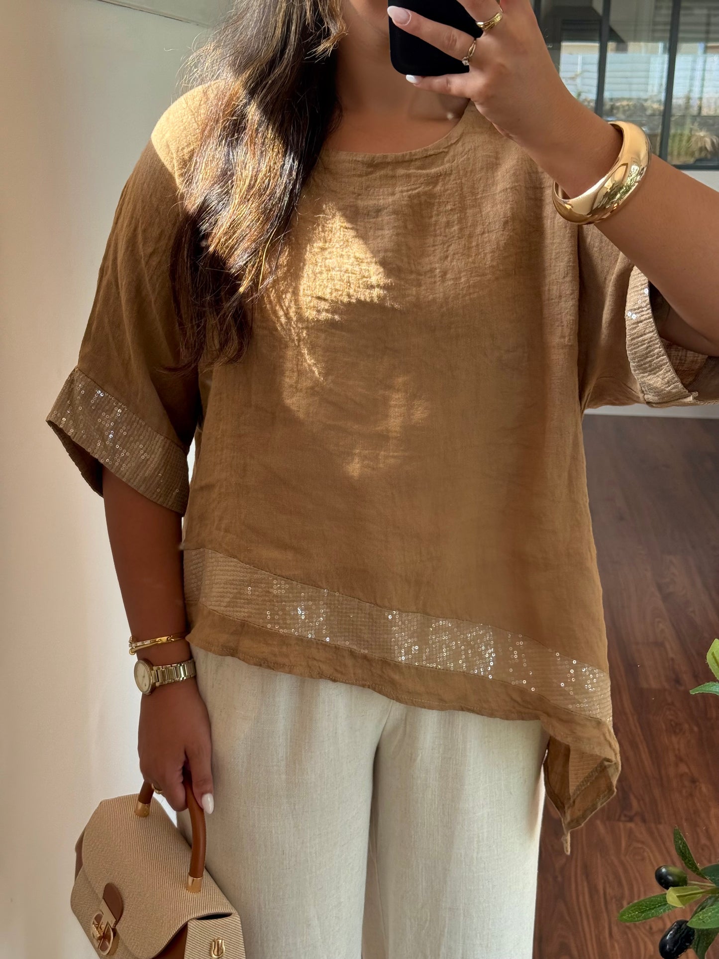 Top Asymétrique sequins (précommande)