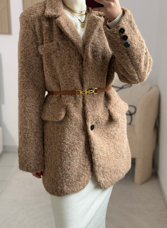 Ceinture fine cuir camel