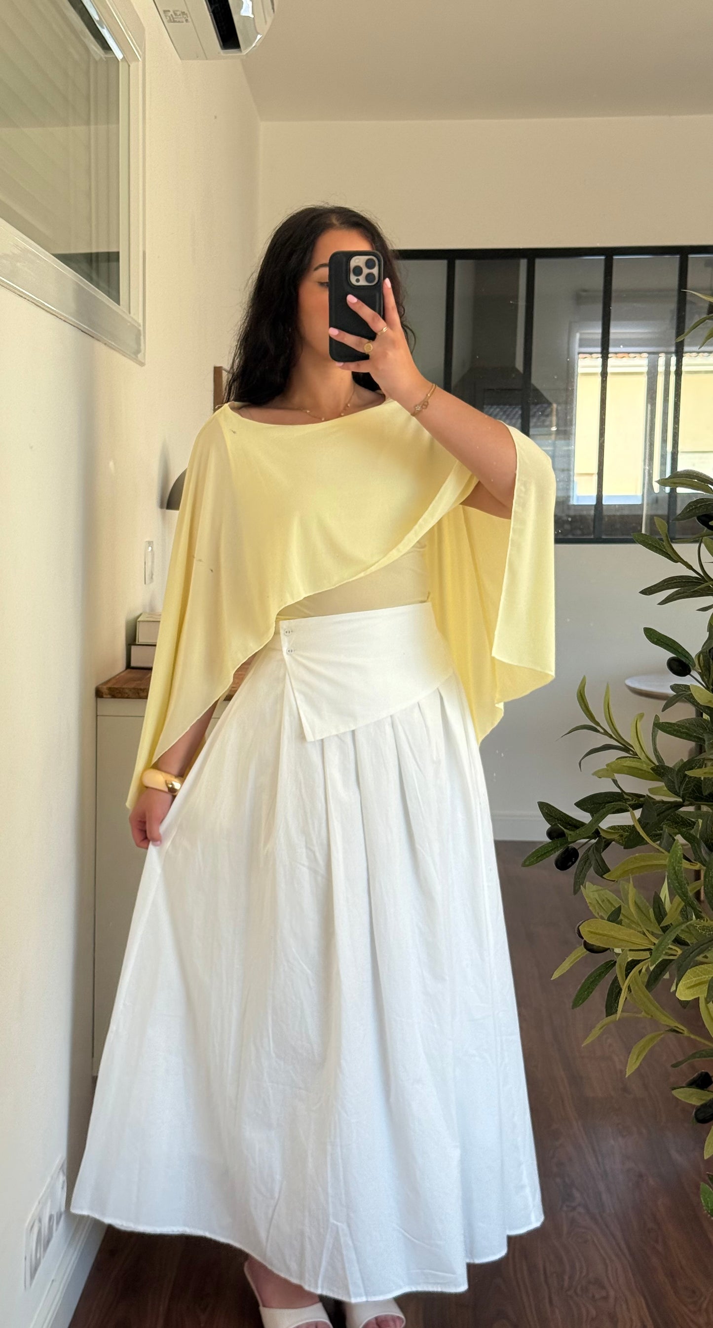 Top Voile jaune