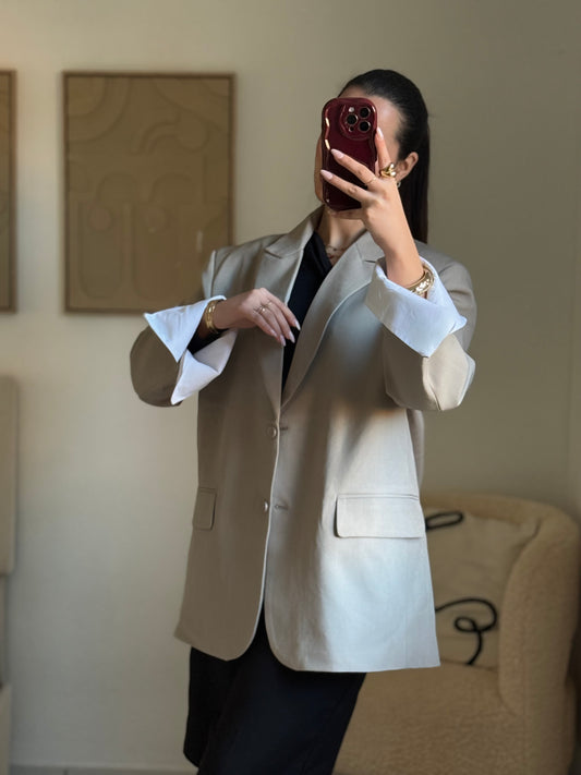 Blazer revers taupe