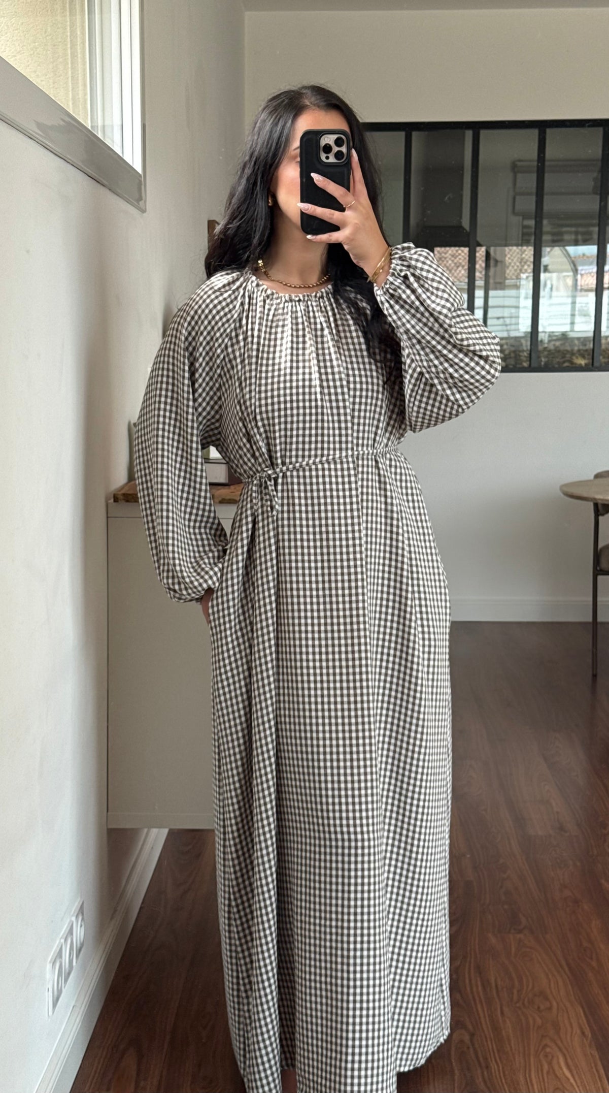 Robe Vichy marron