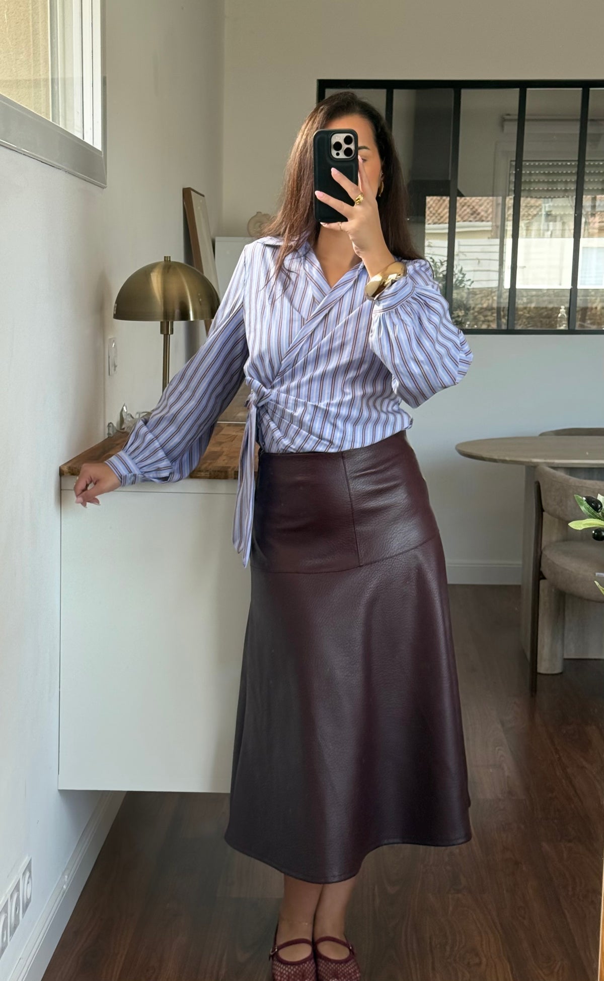 Jupe Similicuir bordeaux (précommande )