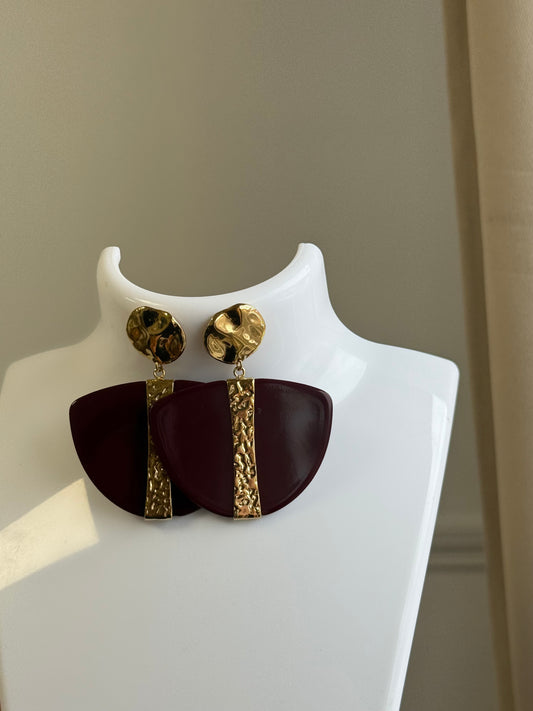 Boucles d’oreille Celia (bordeaux)