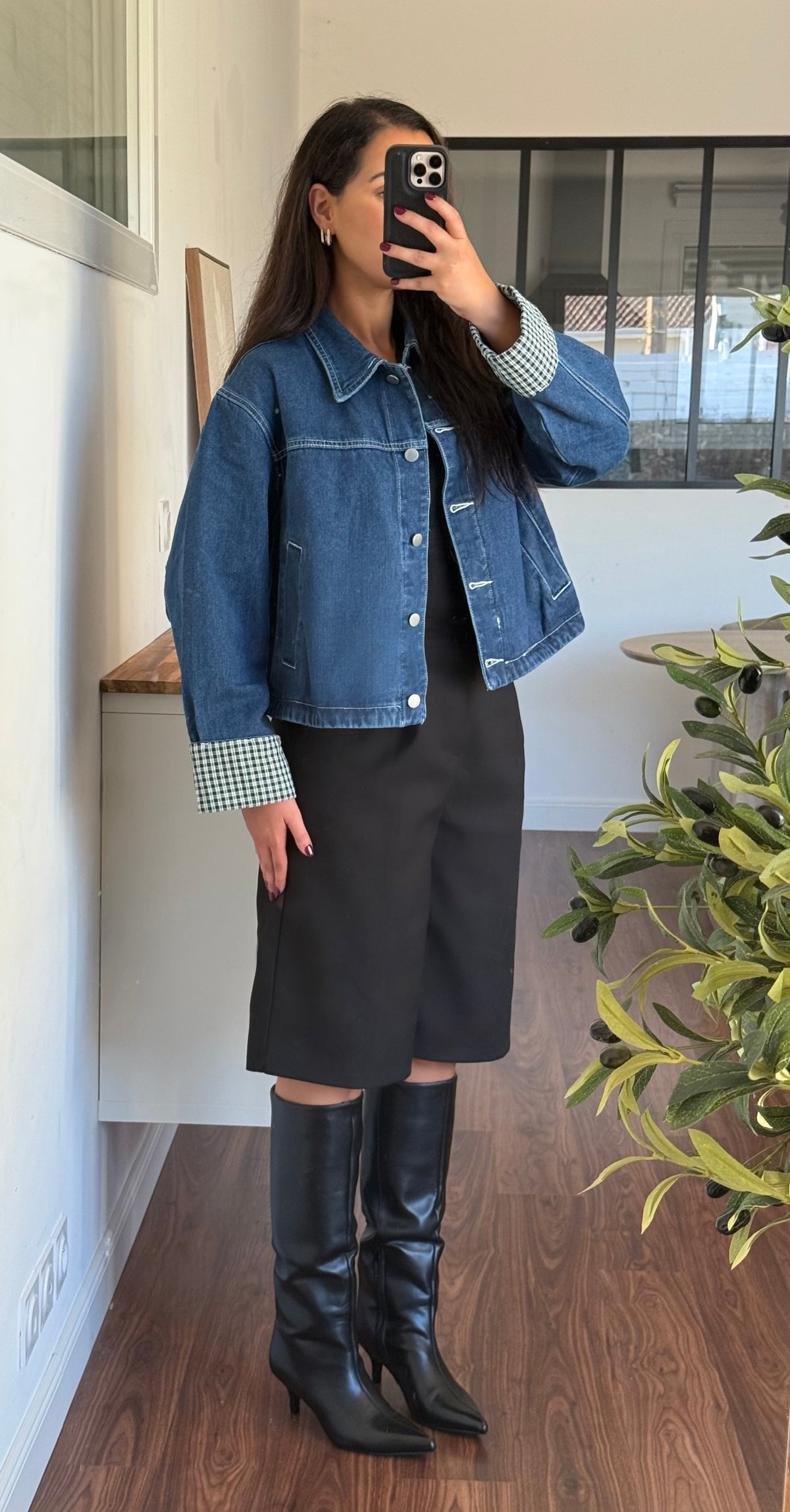 Veste Denim Vichy