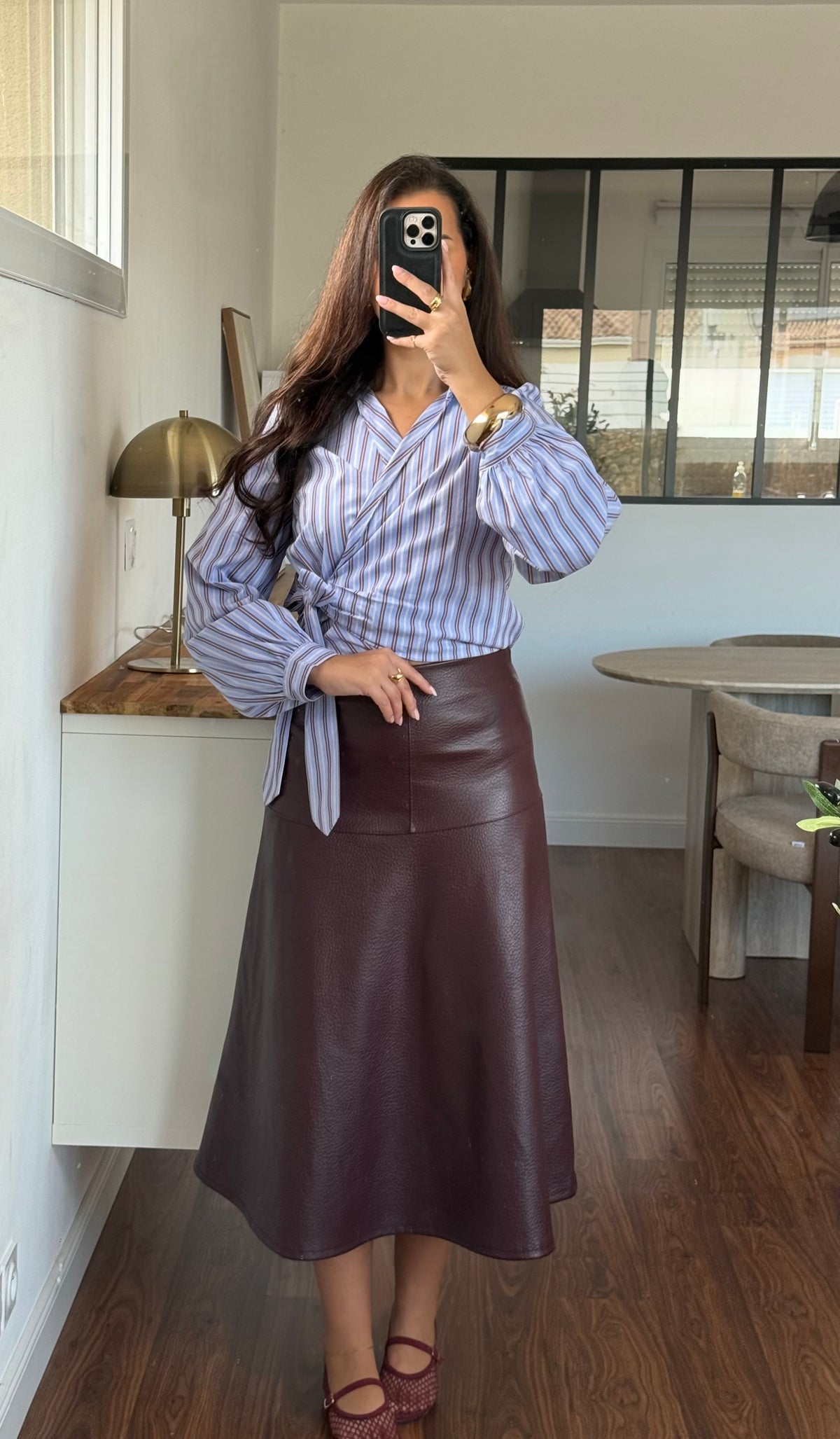Jupe Similicuir bordeaux (précommande )