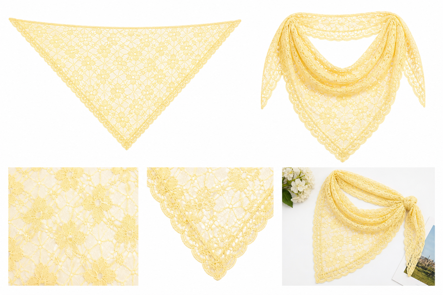 Foulard dentelle(plusieurs coloris )
