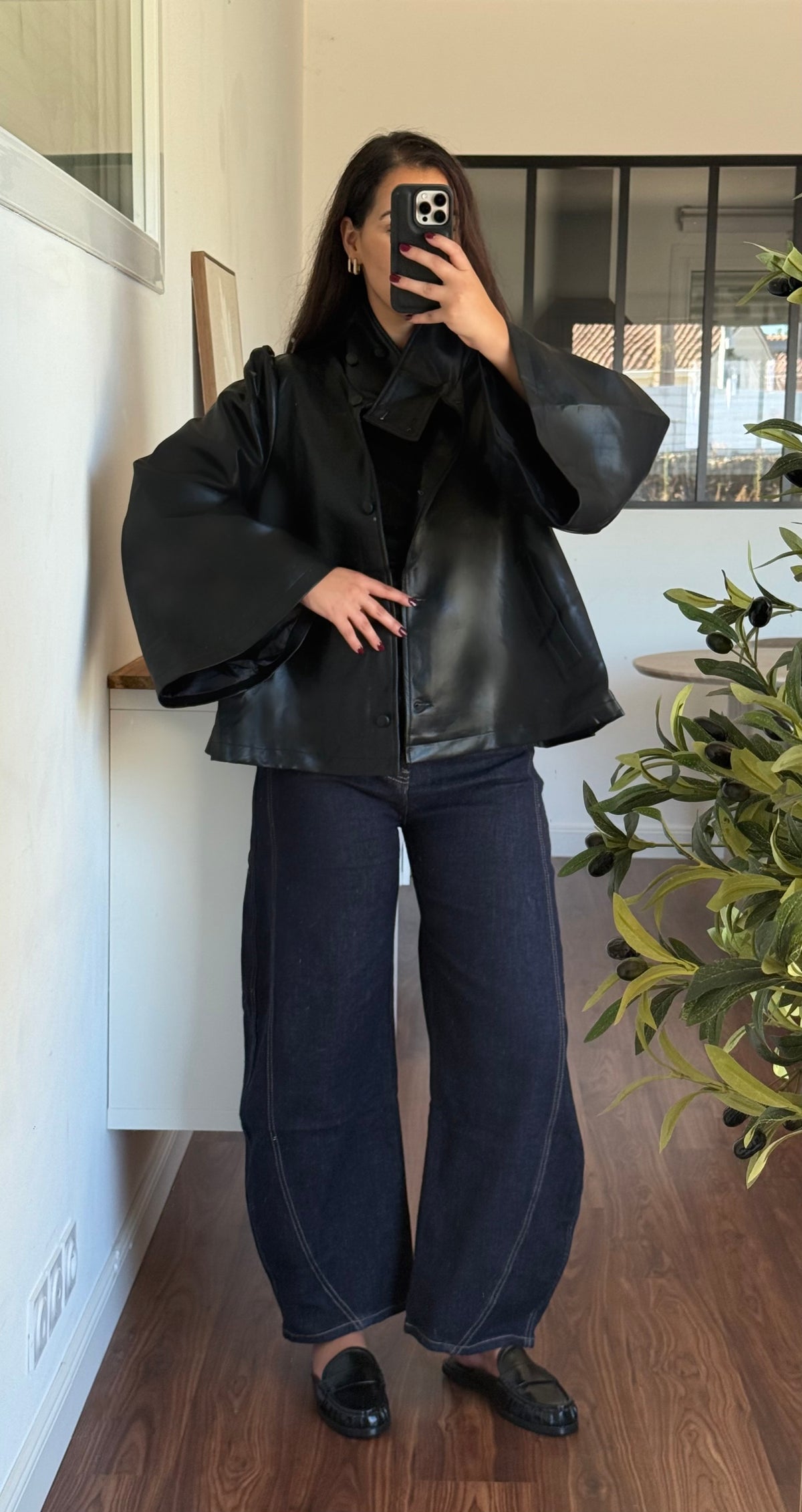 Veste similicuir cape