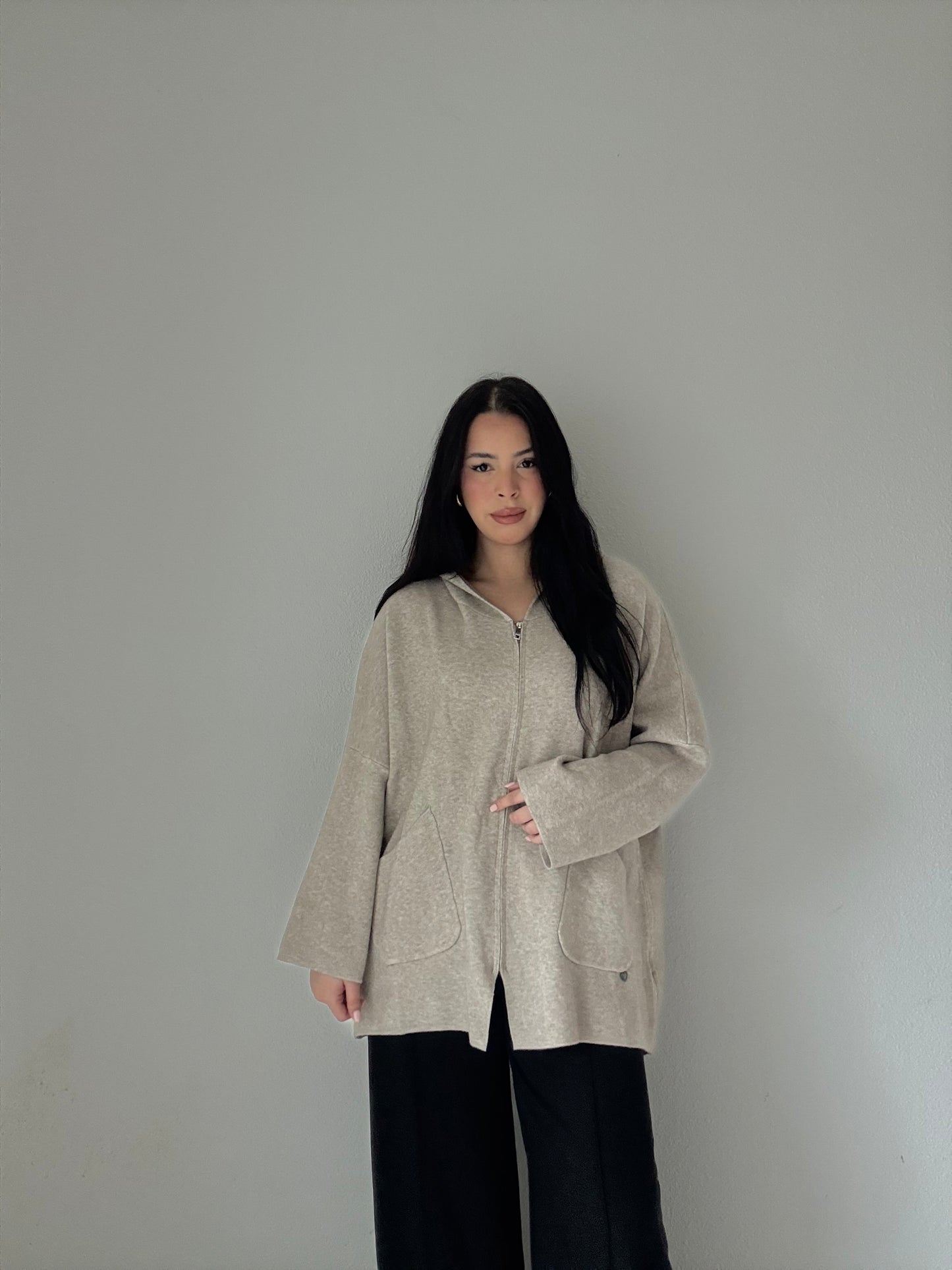 Gilet oversize taupe