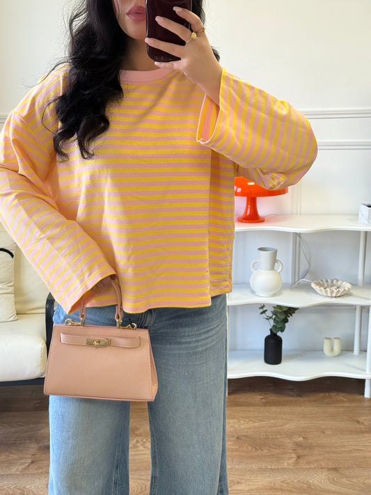 T-shirt rayé jaune