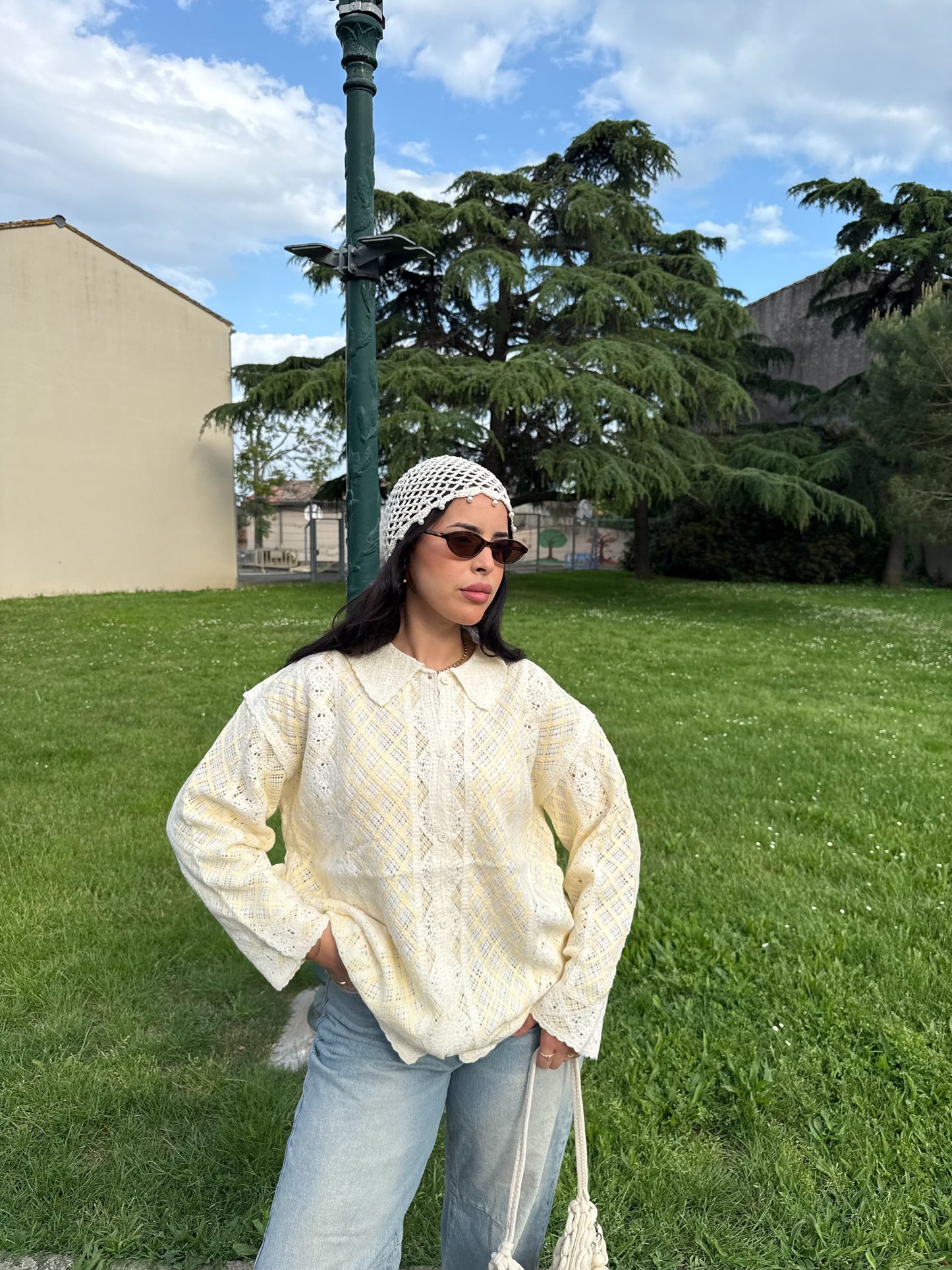 Gilet crochet Mia jaune