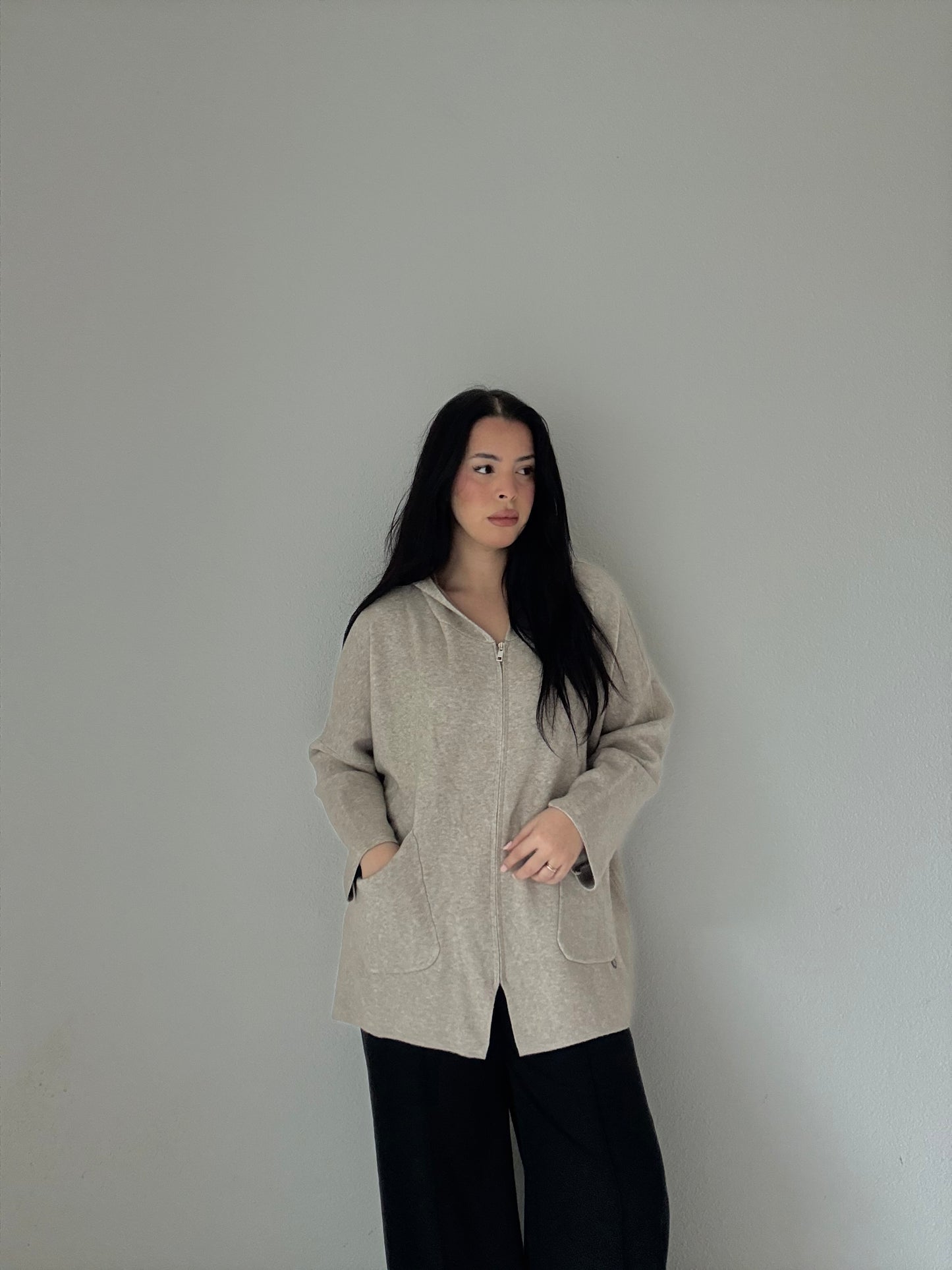 Gilet oversize taupe